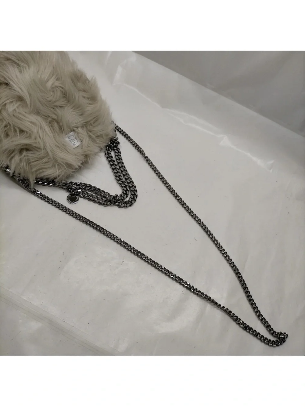 Stella McCartney Tan Faux-Fur Falabella Shoulder Crossbody Bag EUC